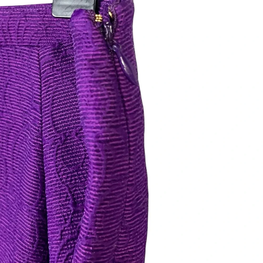 Yves Saint Laurent Purple Textured Pencil‎ Skirt Spring Eté 2012 Made in Italy